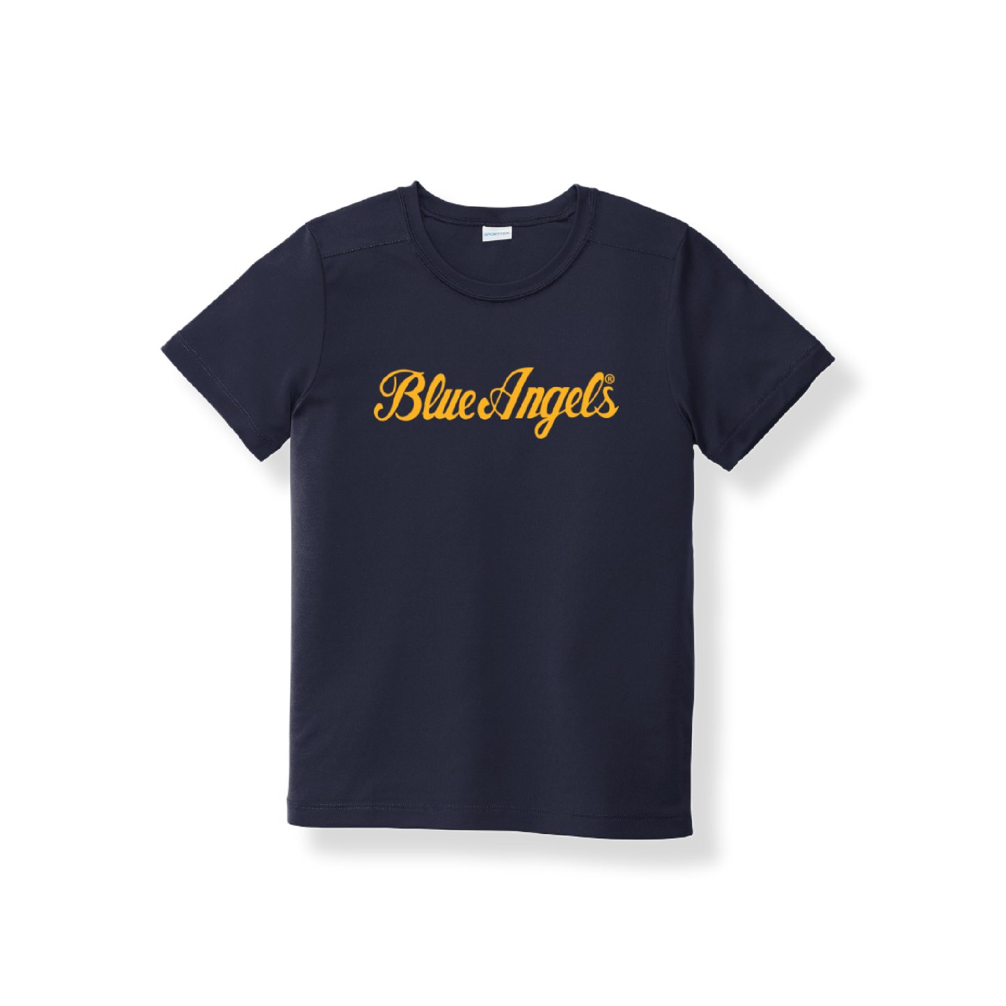 Blue Angels Script Youth Swim Shirt